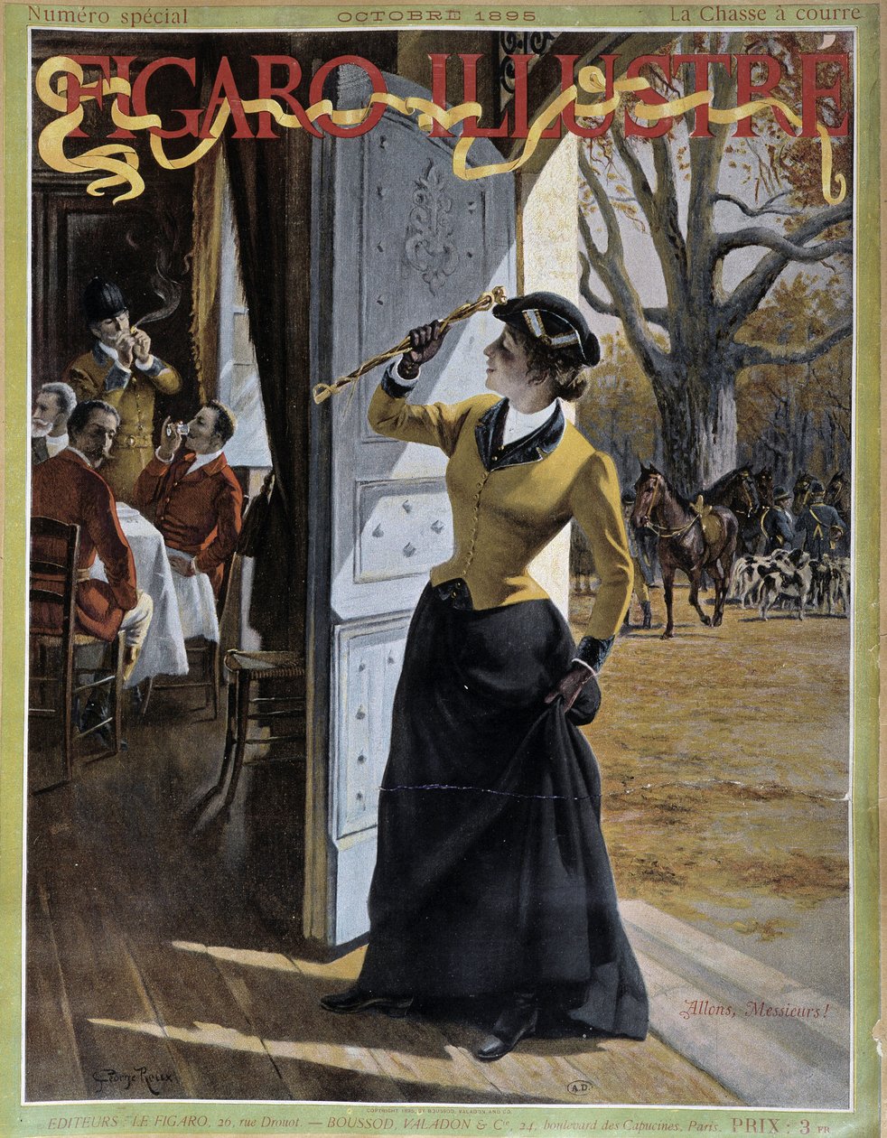 Frau in Jagdkleidung - in „Figaro Illustrated“ vom Okt. 1895 von George Roux