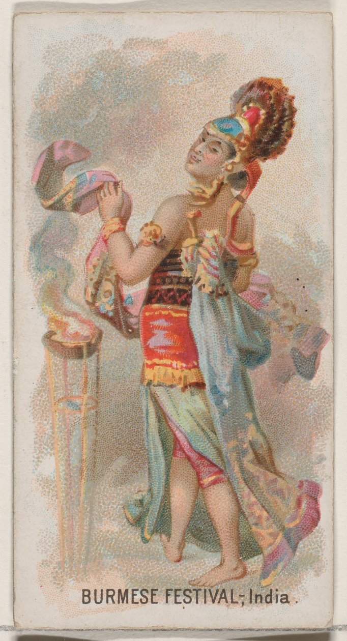 Burmesisches Fest, Indien, aus der Feiertagsserie N80 für Duke-Zigaretten, 1890 von George S. Harris and Sons