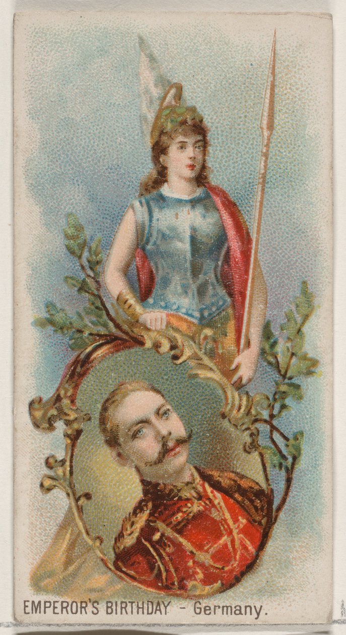 Kaisers Geburtstag, Deutschland, aus der Feiertagsserie N80 für Duke-Zigaretten, 1890 von George S. Harris and Sons