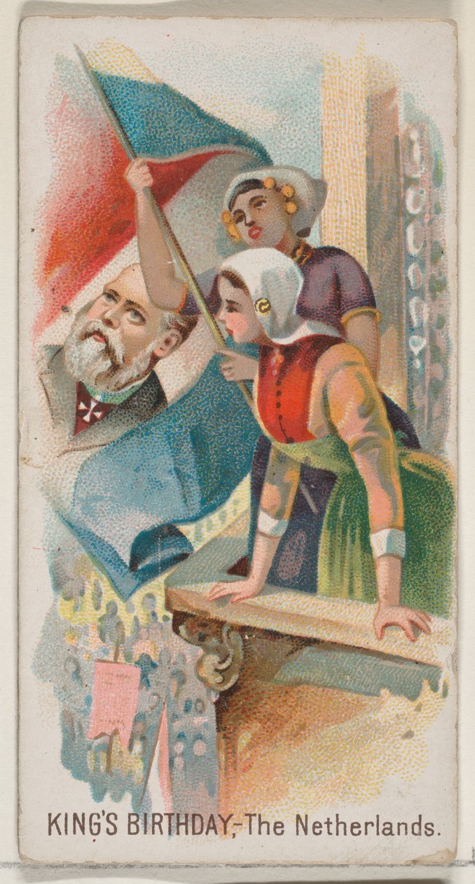 Geburtstag des Königs, Niederlande, aus der Feiertagsserie N80 für Duke-Zigaretten, 1890 von George S. Harris and Sons