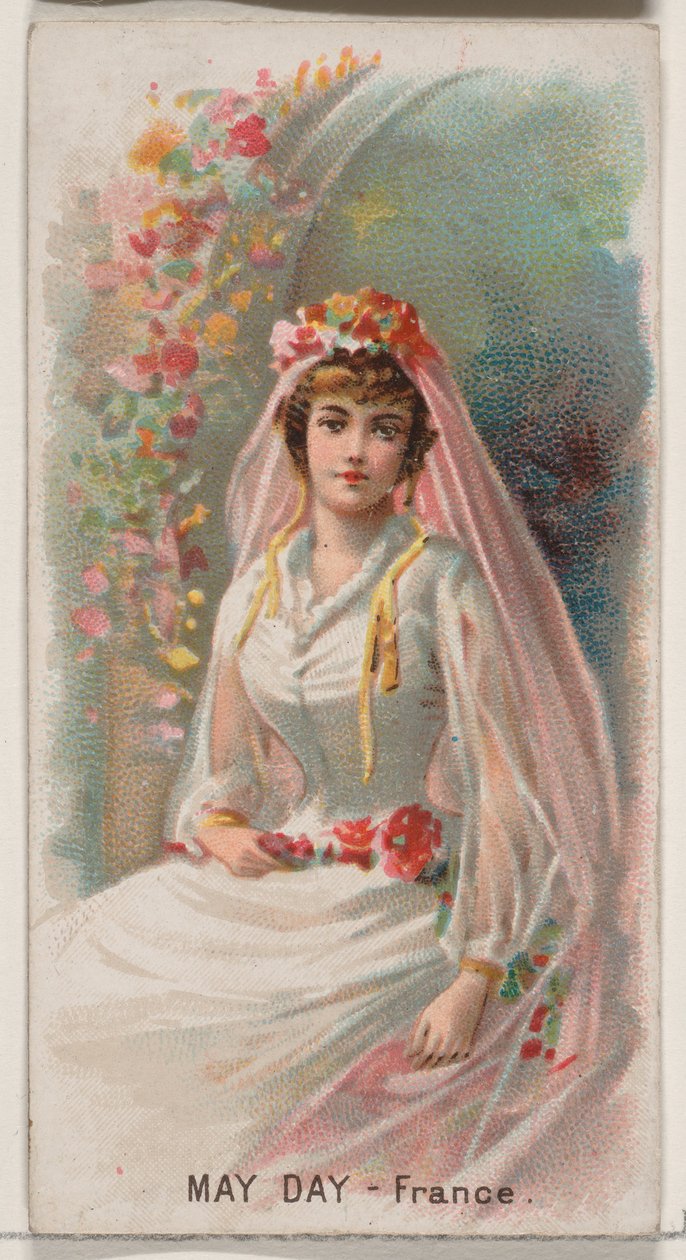 Maifeiertag, Frankreich, aus der Feiertagsserie N80 für Duke-Zigaretten, 1890 von George S. Harris and Sons
