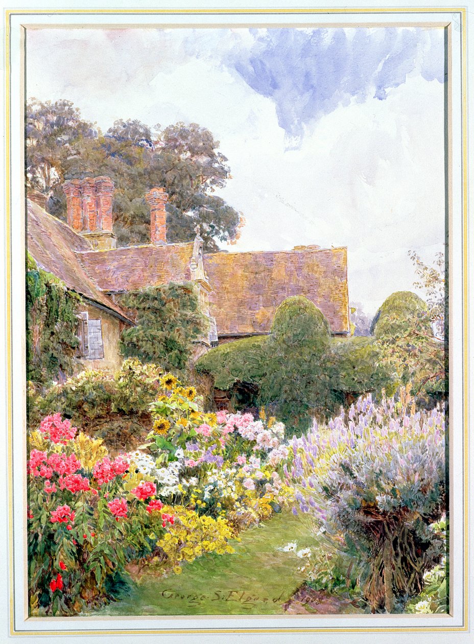 Die Gärten des Herrenhauses, Cleeve Prior, Worcestershire von George Samuel Elgood