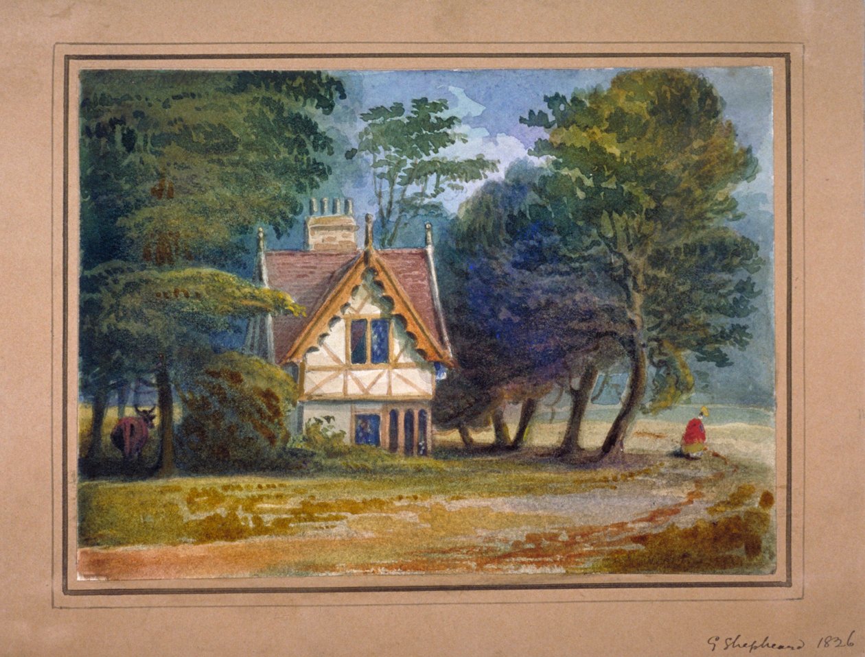 Ansicht der Lodge im Hyde Park, London, 1826 von George Shepheard