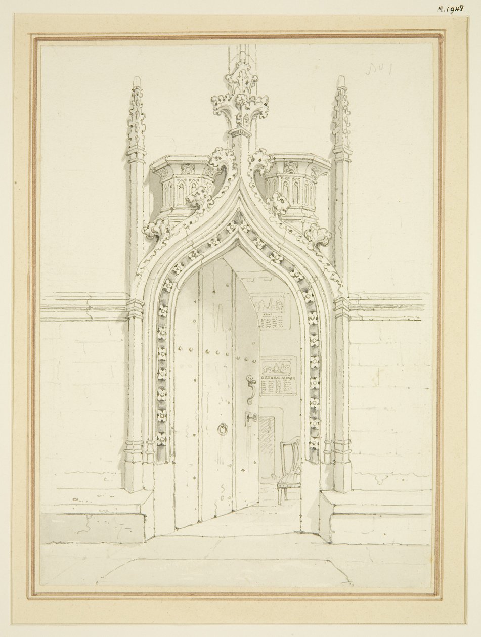 Tür des Vestraums von St. Mary Redcliffe, ca. 1812 von George Shepherd