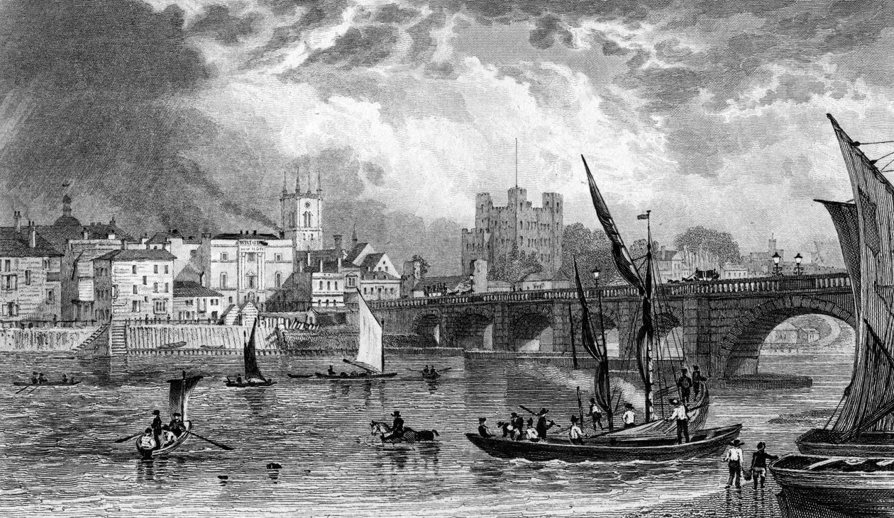 Rochester Brücke, graviert von H. Adlard, ca. 1830 von George Shepherd