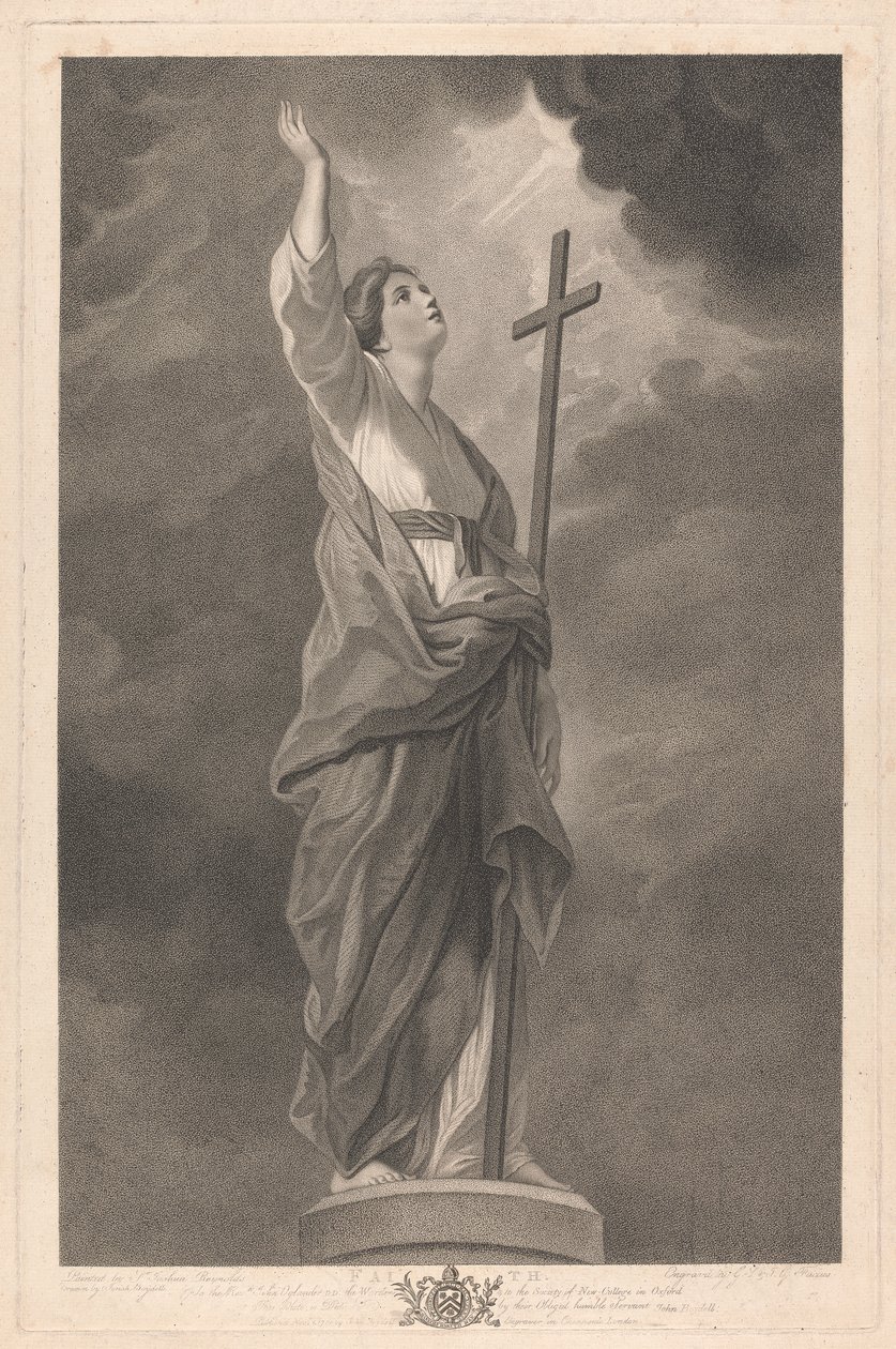 Westfenster der Kapelle, New College Oxford: Die Tugenden - Glaube von George Siegmund Facius