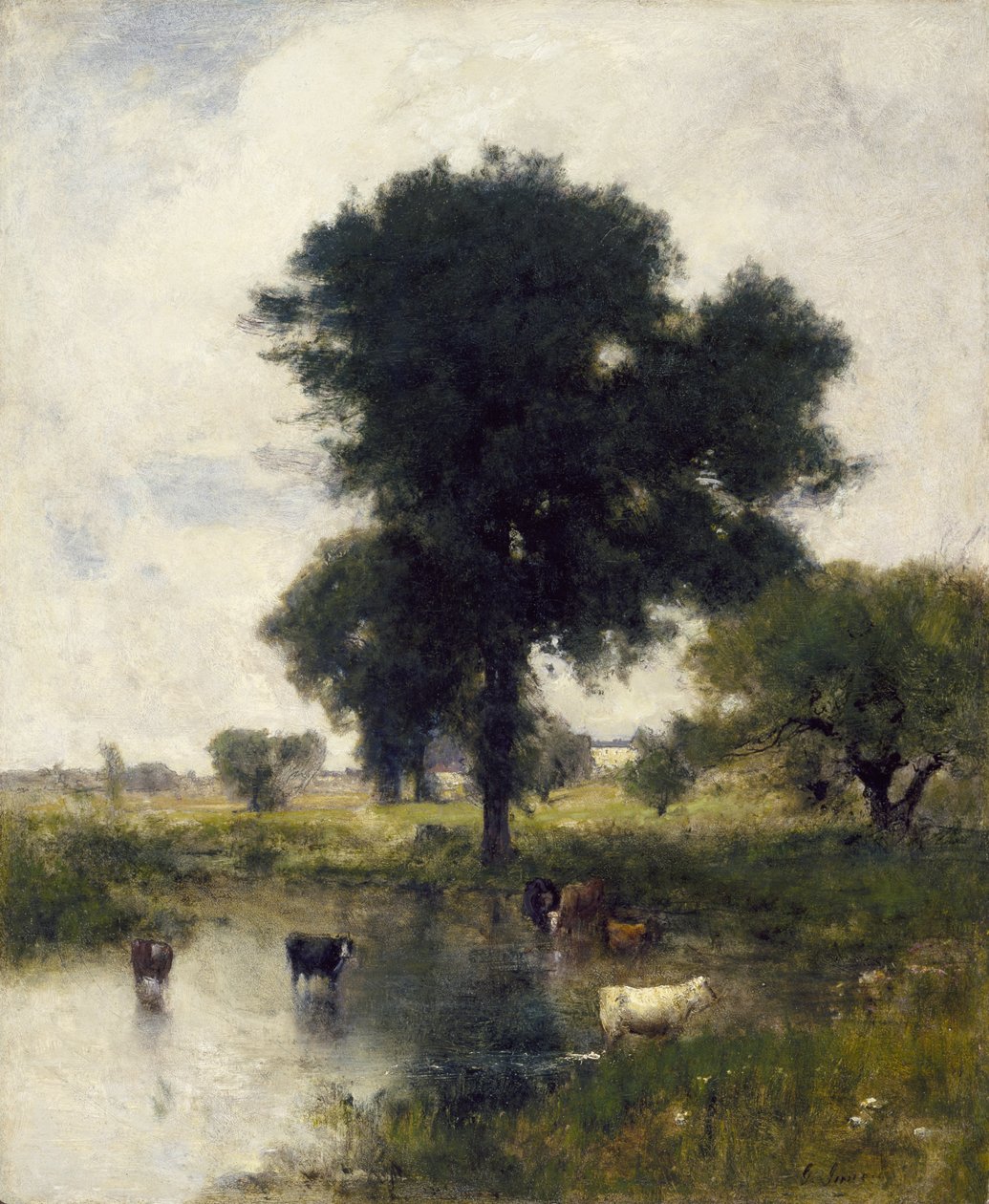 Rinder im Pool (Eine Sommerlandschaft) von George Snr. Inness