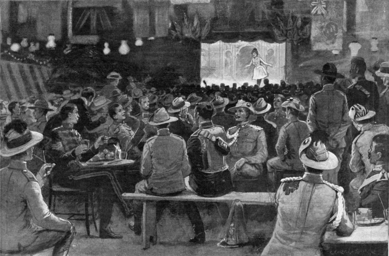 Die Unterhaltung der Kolonialen durch die Royal Horse Guards in den Albany Street Barracks, Illustration aus 