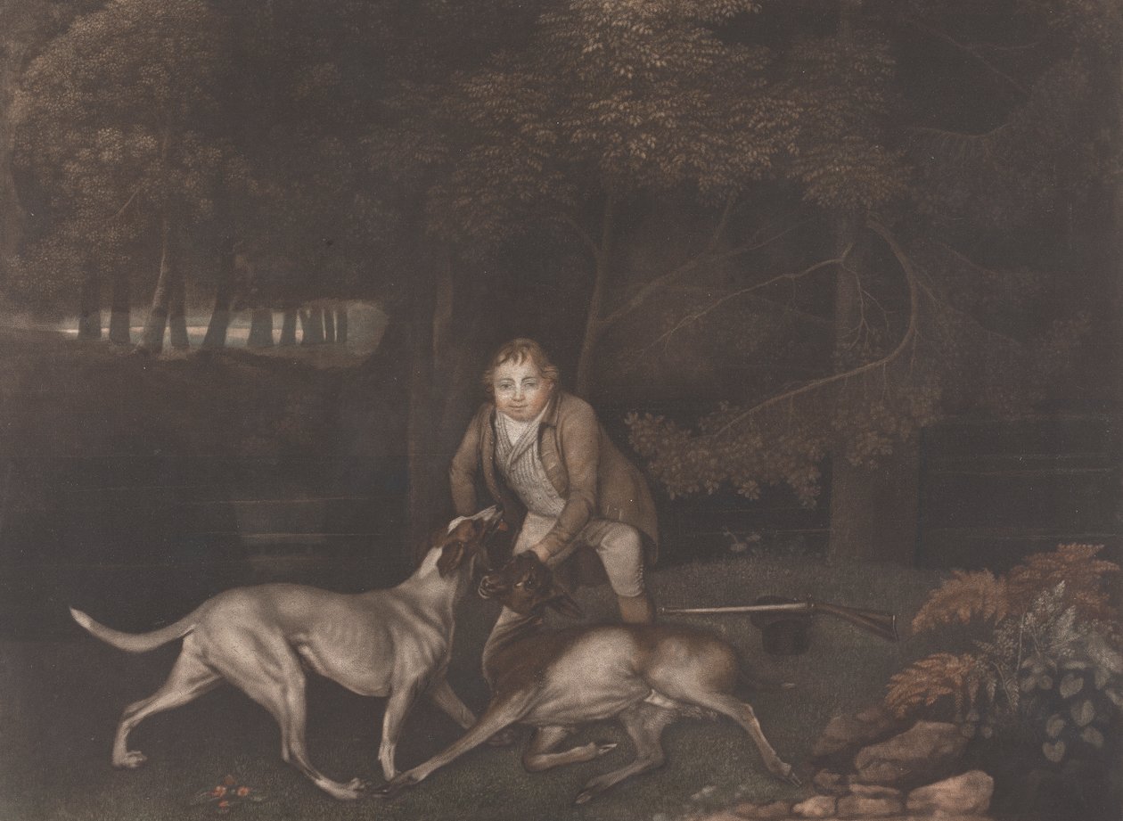 [Freeman, Hüter des Earl of Clarendon, mit einem Hund und einer verwundeten Hirschkuh]: nach Stubbs
