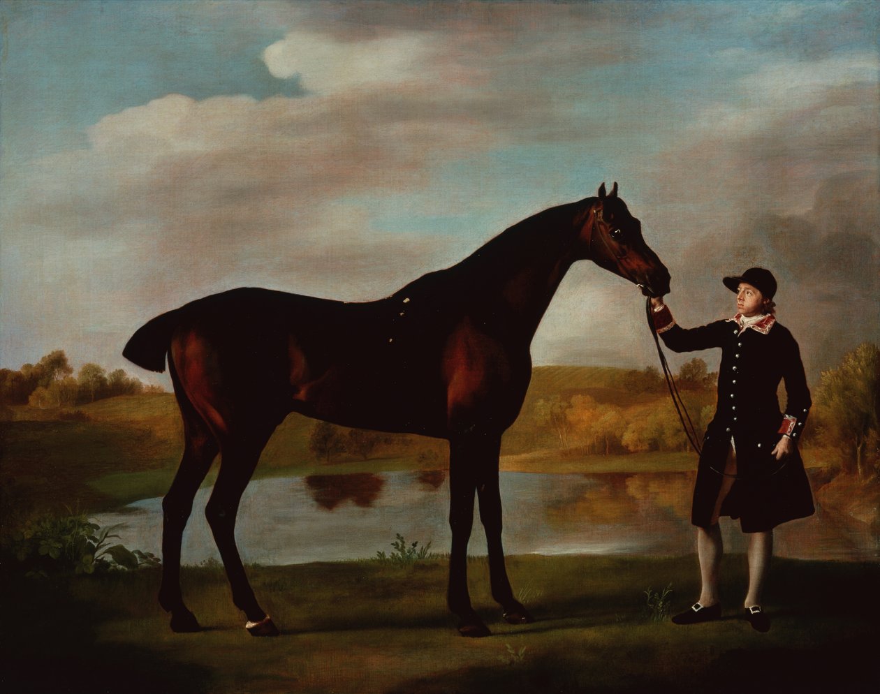 Der Bay Hunter des Herzogs von Malborough mit einem Stallburschen von George Stubbs
