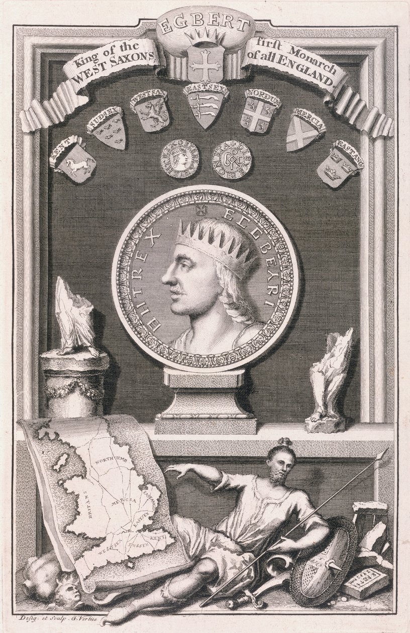 Egbert (gest. 839) König der Westsachsen, erster Monarch von ganz England von George Vertue