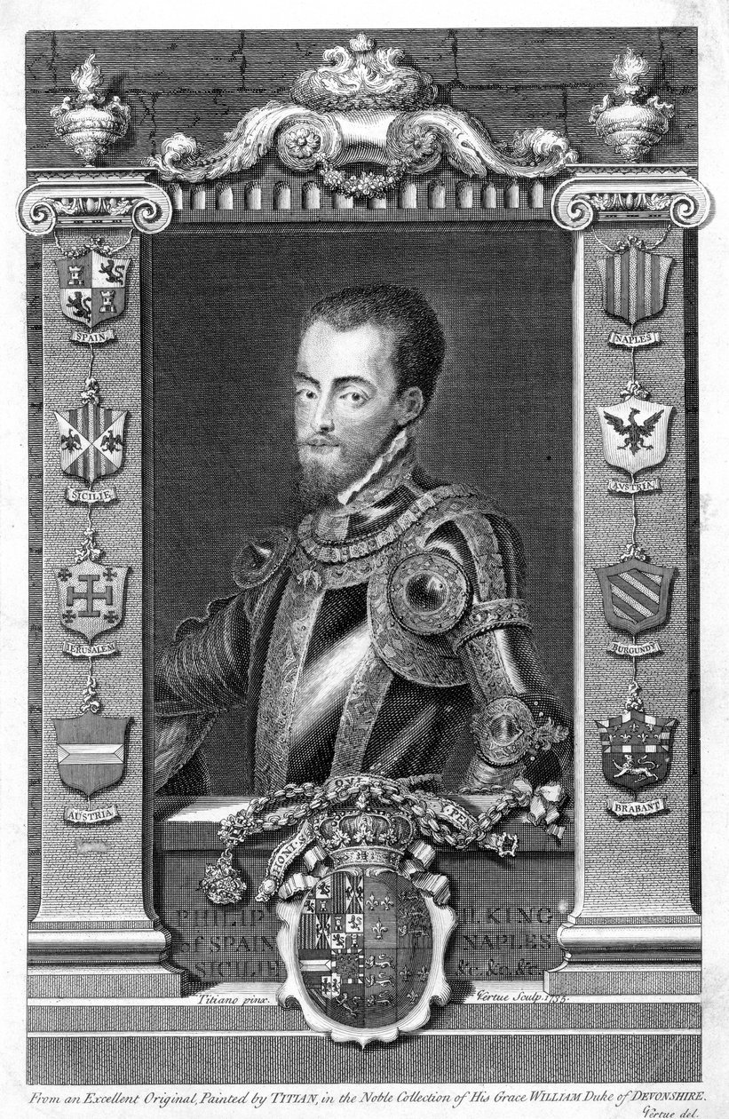 Philipp II., König von Spanien, 16. Jahrhundert, 1735 von George Vertue