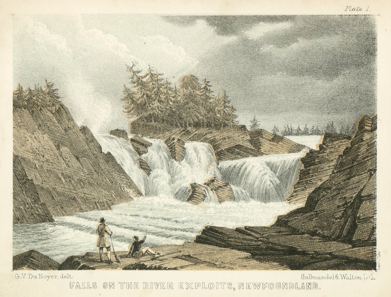 Wasserfälle am Exploits River, Neufundland von George Victor Du Noyer