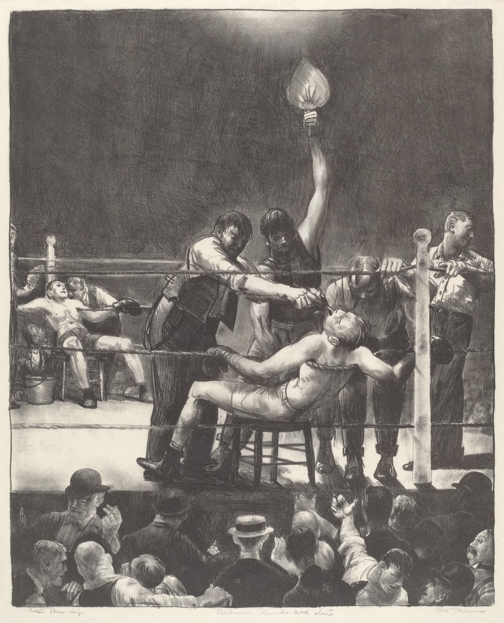 Zwischen den Runden, klein, zweiter Stein, 1923 von George Wesley Bellows