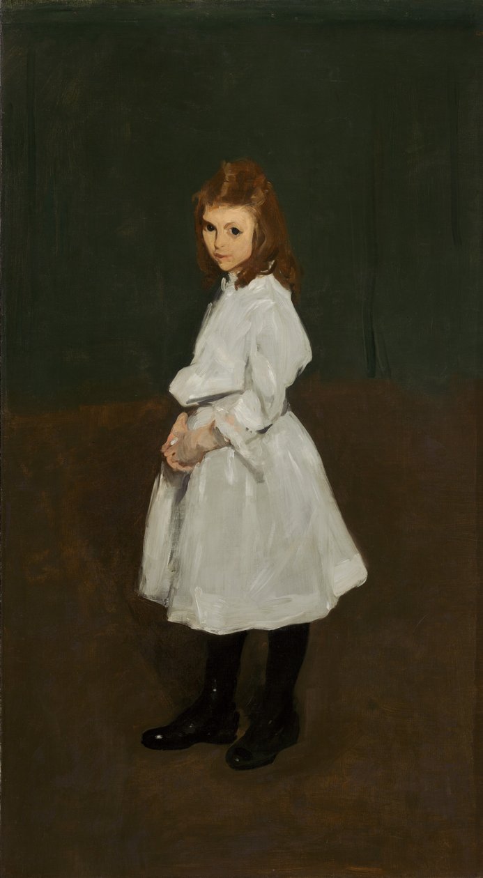 Kleines Mädchen in Weiß, Queenie Burnett, 1907 von George Wesley Bellows