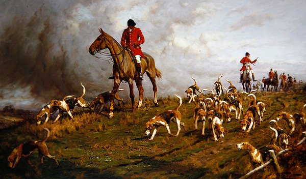 Jäger und Hunde auf dem Weg zur Jagd von George Wright