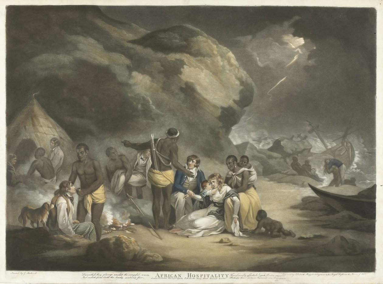 Afrikanische Gastfreundschaft, veröffentlicht 1791 von George after Morland