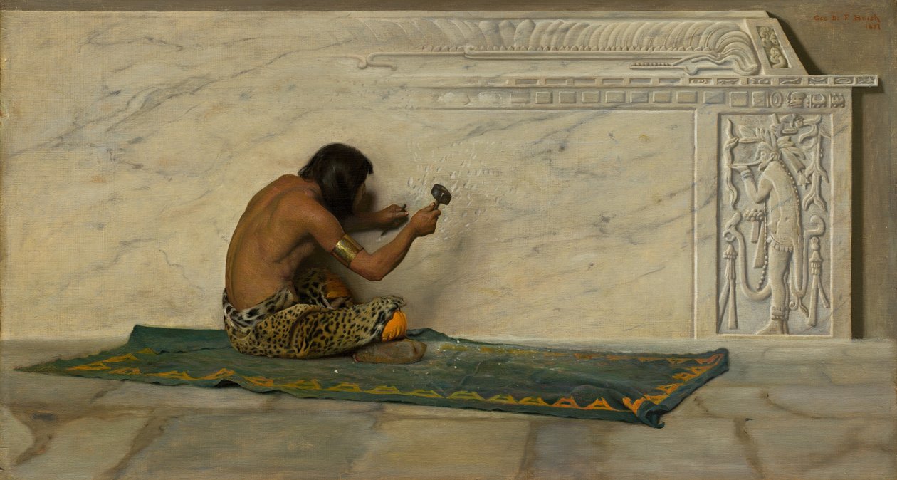 Ein aztekischer Bildhauer, 1887 von George de Forest Brush