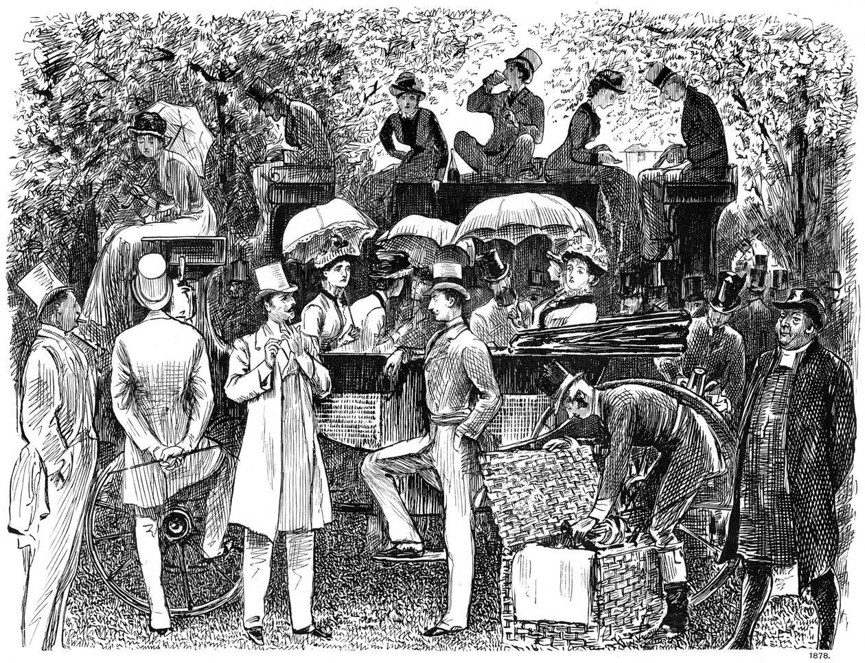 Eine Erinnerung an den Lords Cricket Ground Eton vs Harrow, 1878 von George du Maurier