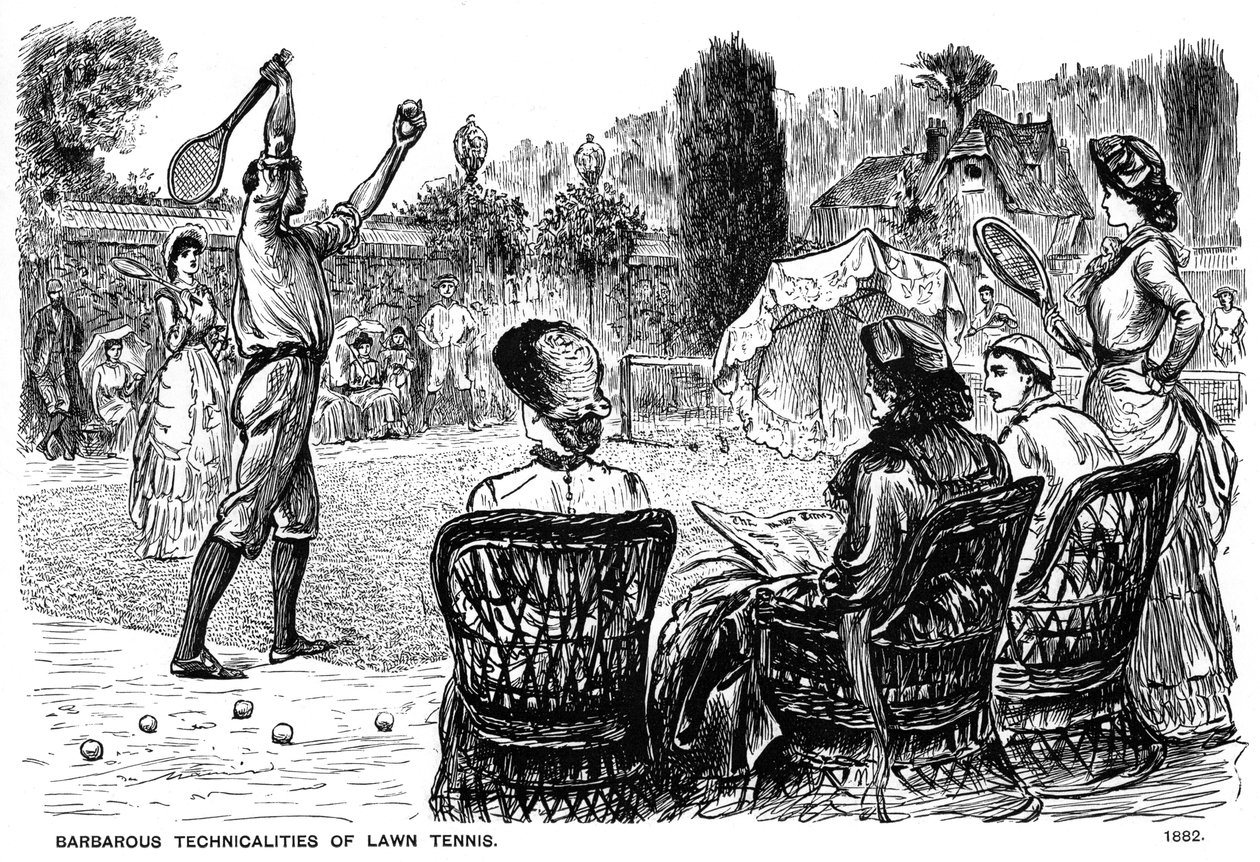 Barbarische Techniken des Rasentennis, 1882-1891 von George du Maurier