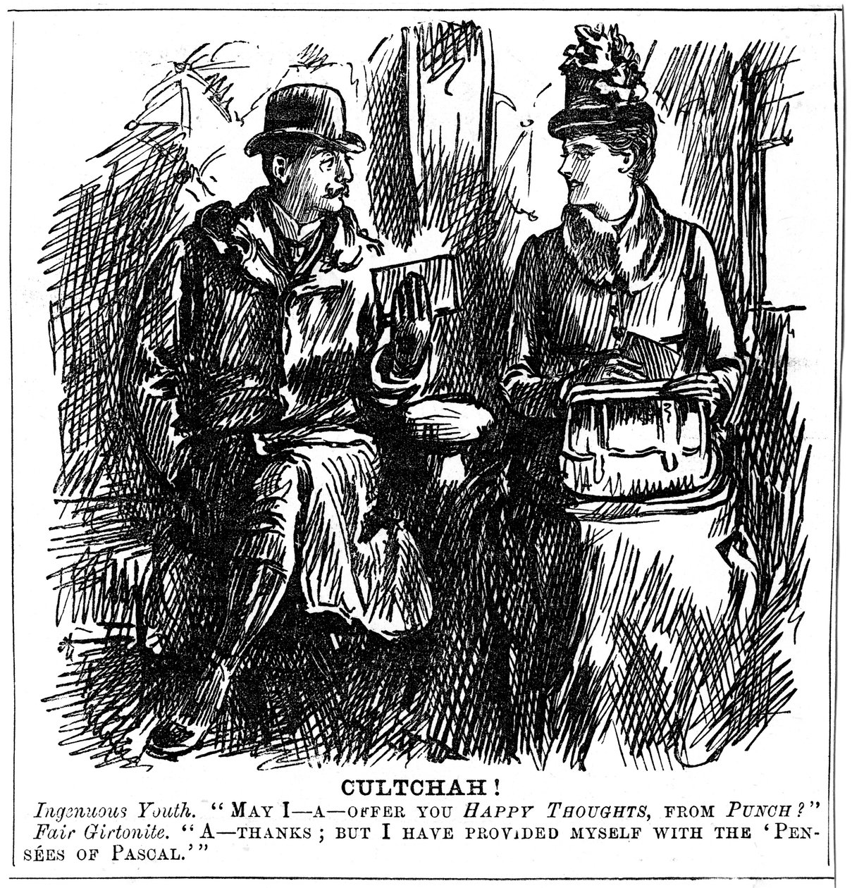 Vorteile der Universitätsbildung für Frauen, 1887 von George du Maurier