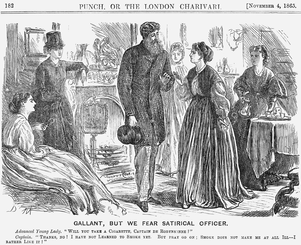 Galant, aber wir fürchten satirischer Offizier, 1865 von George du Maurier