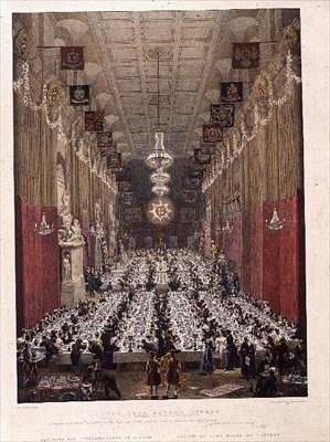 Das Abendessen des Lord Mayor in der Guildhall, 9. November 1828 von George the Elder Scharf