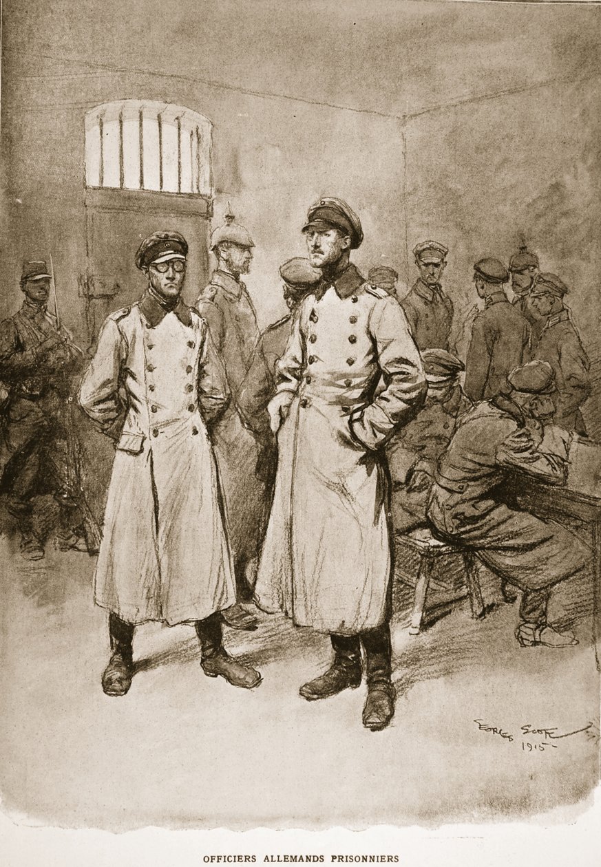 Gefangene deutsche Offiziere, 1915 von Georges Bertin Scott