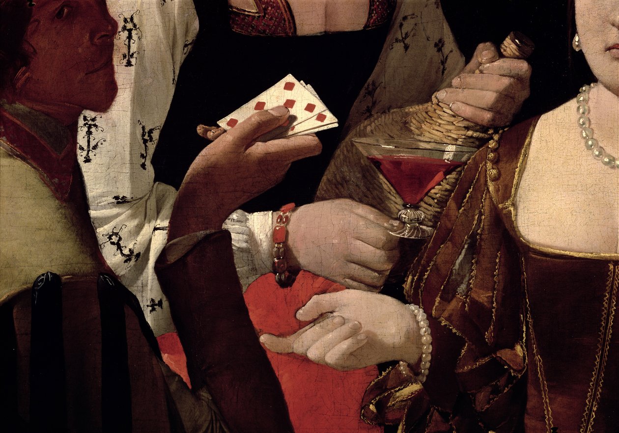 Der Betrüger mit dem Karo-Ass (Detail der Spieler) von Georges de La Tour
