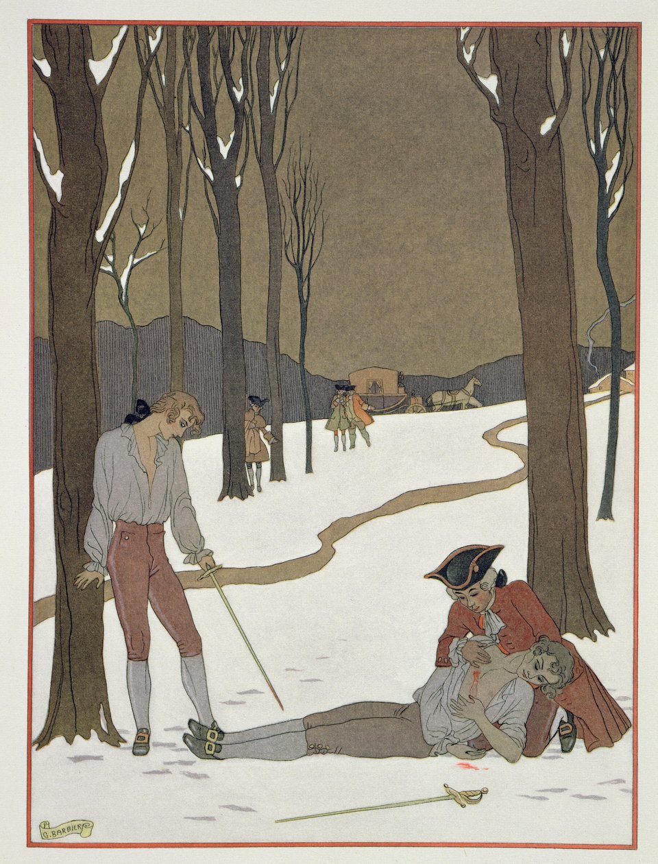 Das Duell zwischen Valmont und Danceny, Illustration aus 