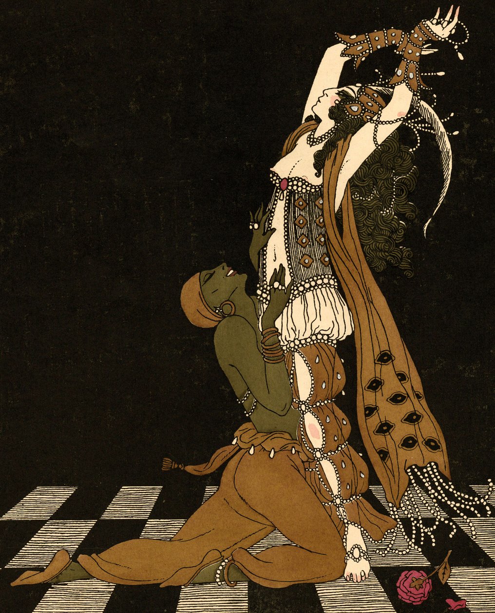 Vaslav Nijinsky und Ida Rubinstein in Schéhérazade von Georges (after) Barbier