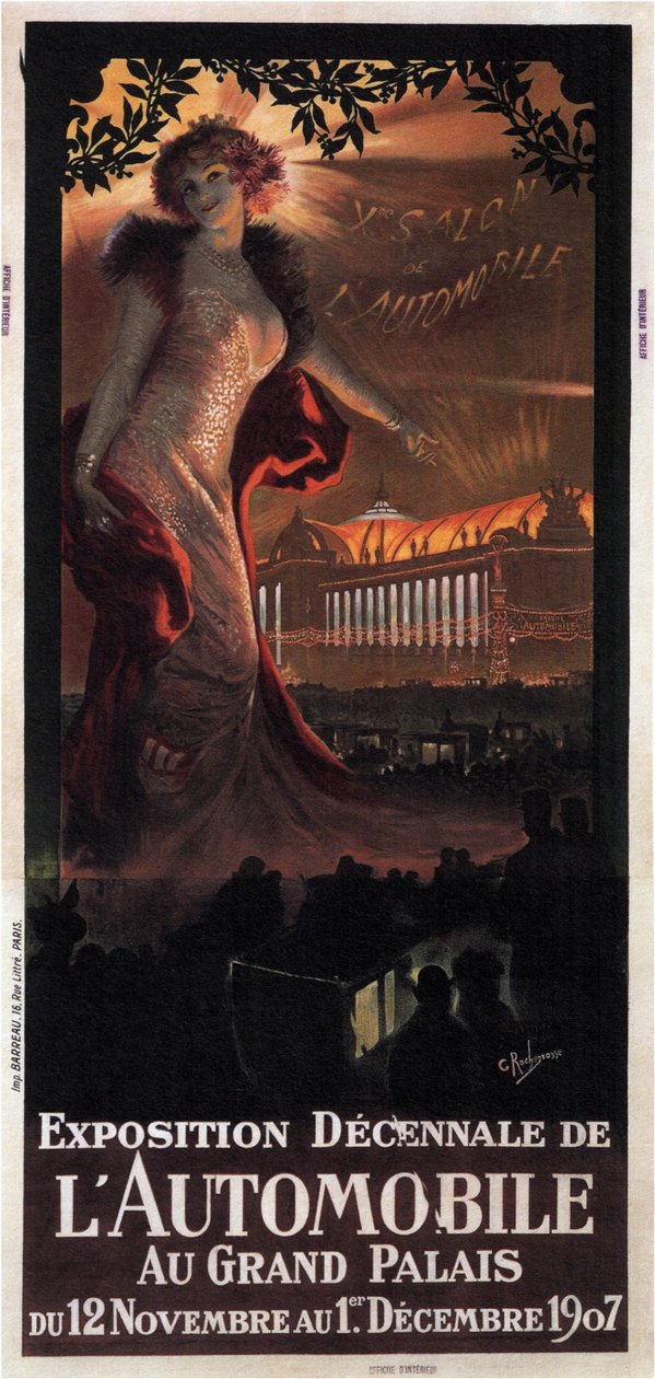 Jahrzehntausstellung des Automobils im Grand Palais, 1907 von Georges Antoine Rochegrosse