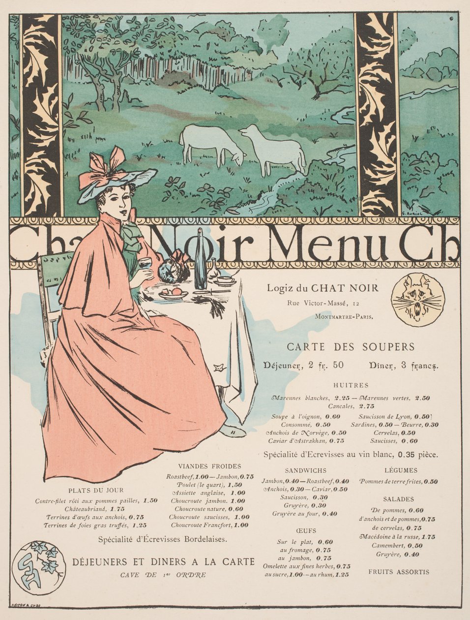 Menü vom Chat Noir von Georges Auriol