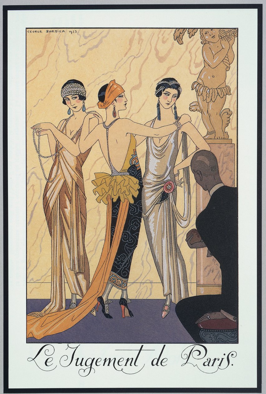 Falbalas et Fanfreluches, Almanach für 1924, Das Urteil des Paris, von George Barbier, Druck von Georges Barbier