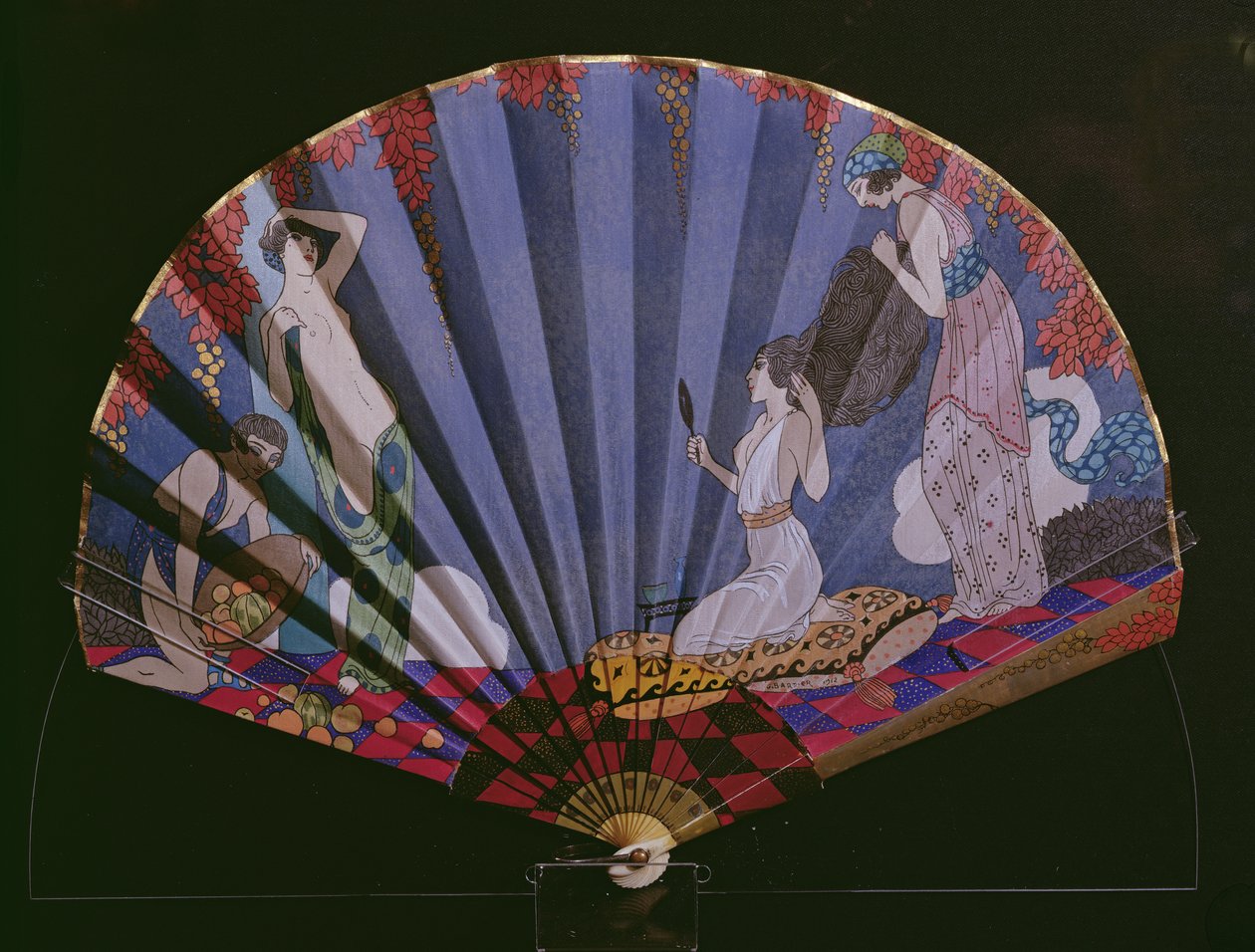 Femmes à la Toilette, Fächer für die Pariser Couturière Madame Paquin von Georges Barbier