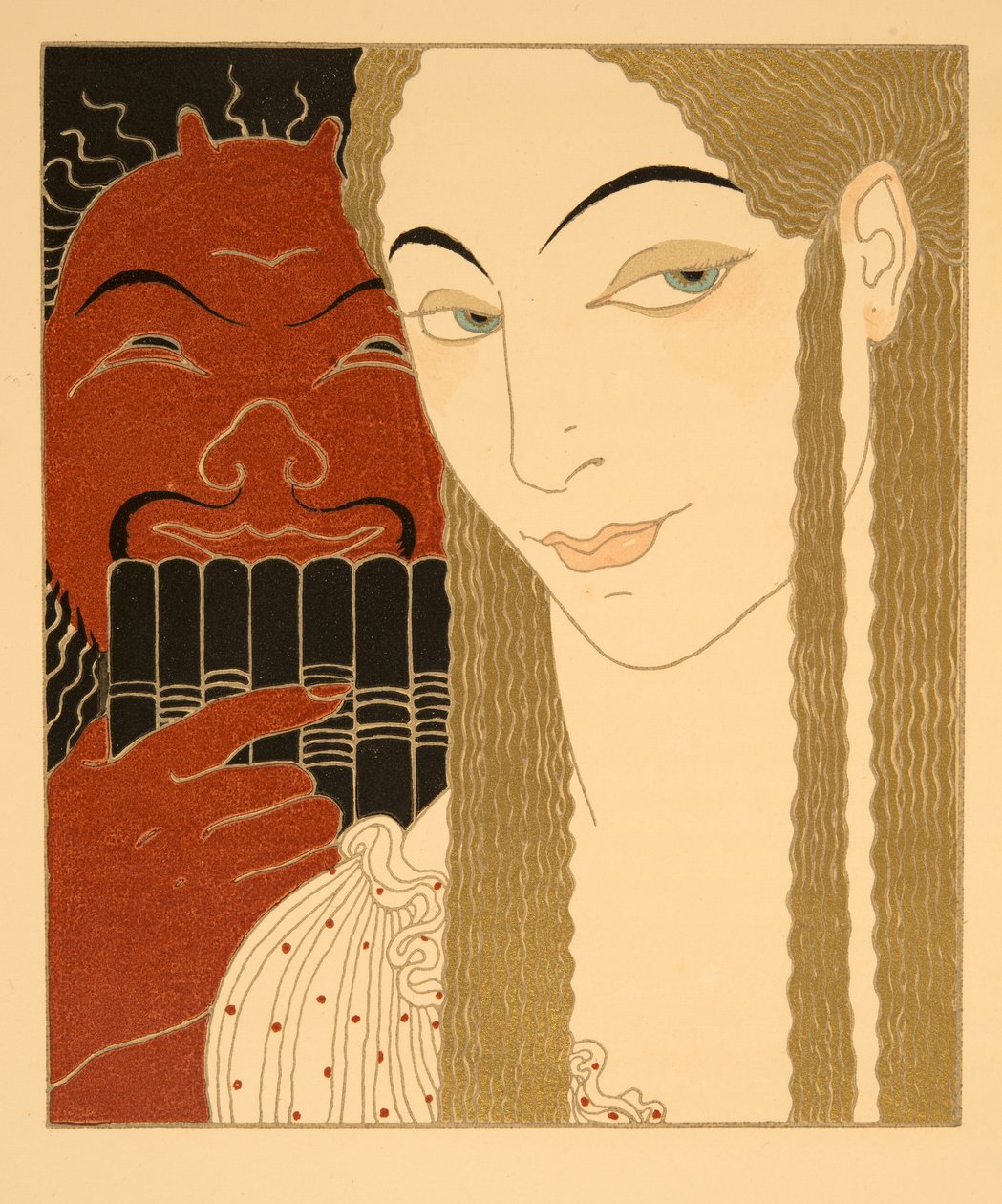 La Lettre, Illustration aus Les Chansons de Bilitis, von Pierre Louys, veröffentlicht 1922 von Georges Barbier