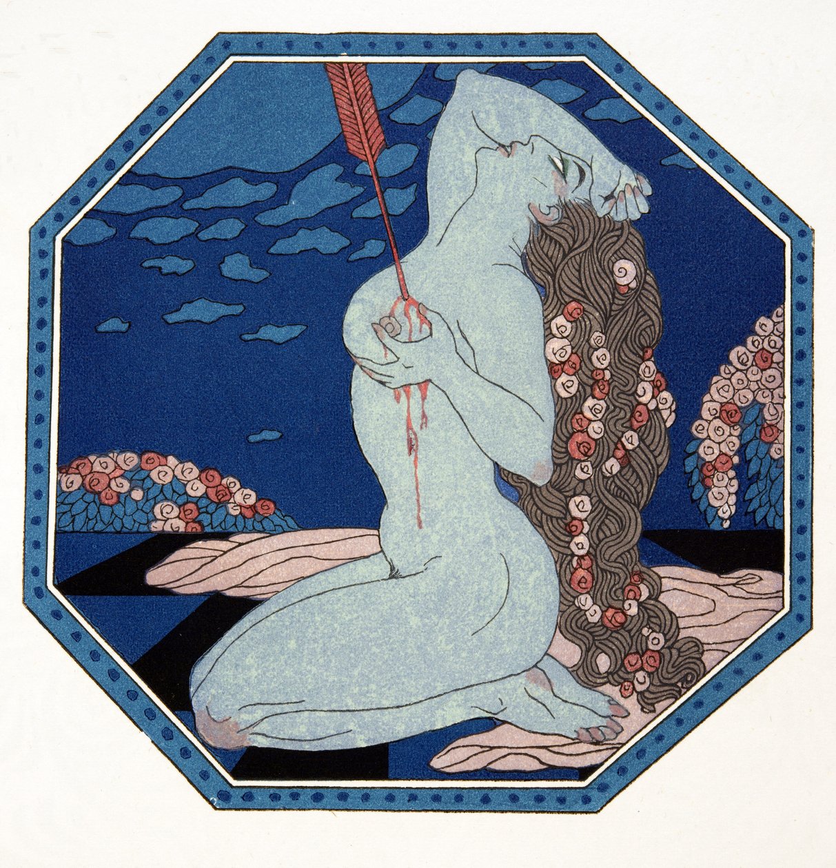 Le Deramantnier, Illustration aus Les Chansons de Bilitis, von Pierre Louys, veröffentlicht 1922 von Georges Barbier