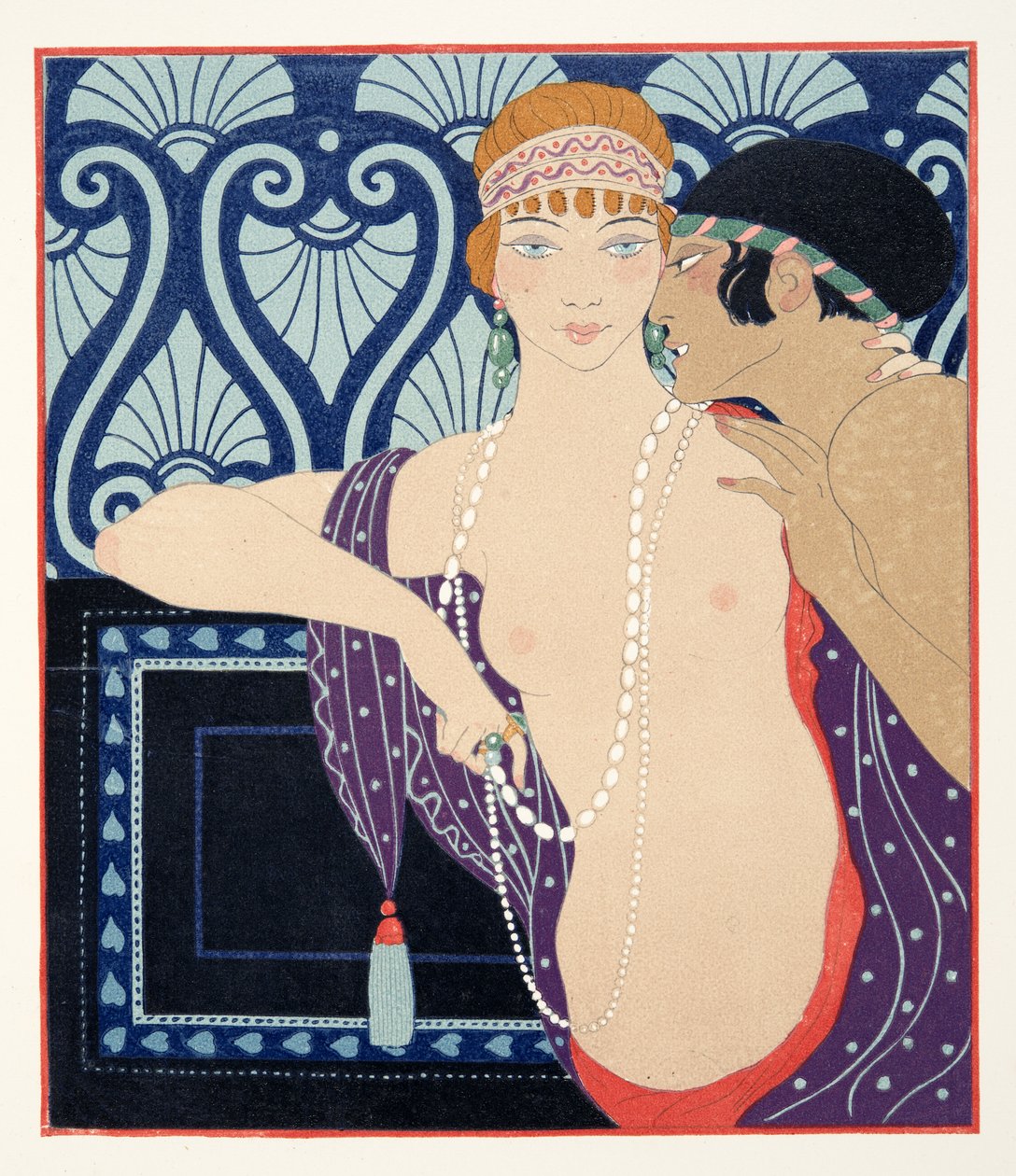 Les Trois Beautes de Mnasidika, Illustration aus Les Chansons de Bilitis, von Pierre Louys, veröffentlicht 1922 von Georges Barbier