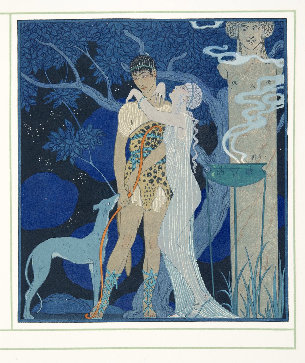 Phedre et Hippolyte, aus Personages de Comedie, veröffentlicht 1922 von Georges Barbier