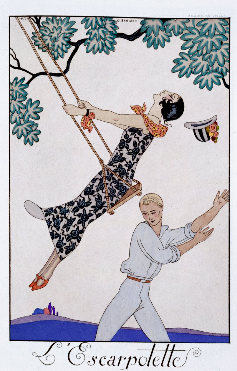 Die Schaukel, 1920er Jahre von Georges Barbier
