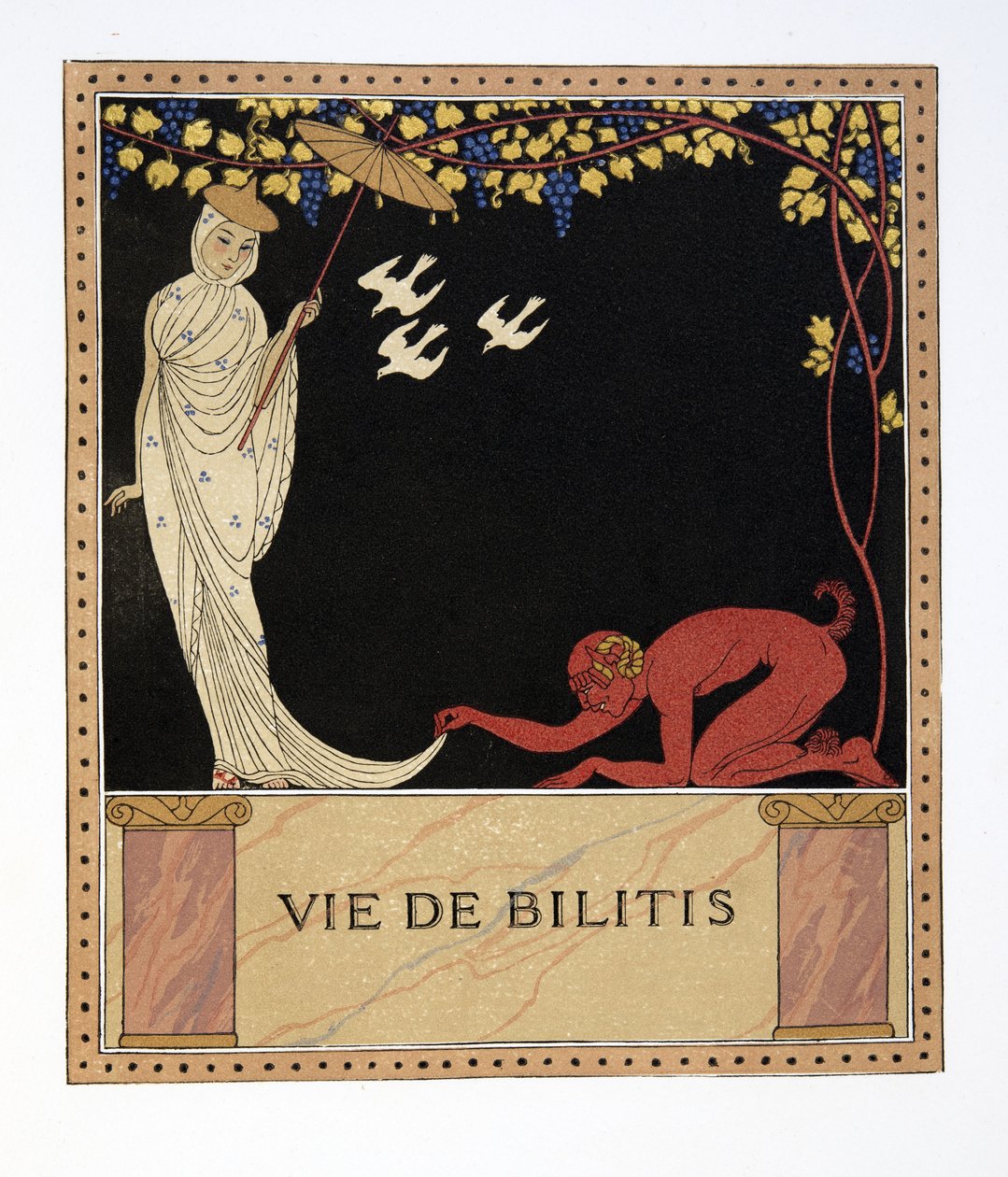Vie de Bilitis, Illustration aus Les Chansons de Bilitis, von Pierre Louys, veröffentlicht 1922 von Georges Barbier