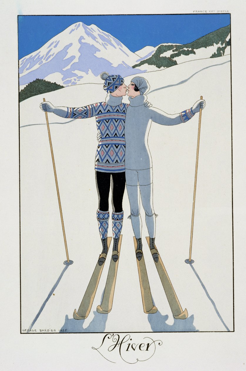 Winter: Liebende im Schnee, Modeplatte aus 