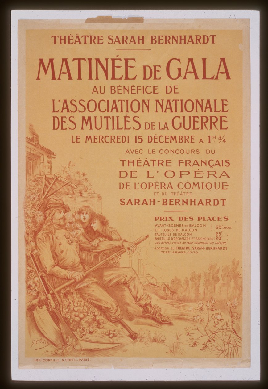 Gala-Morgen zugunsten der Nationalen Vereinigung der Kriegsversehrten im Sarah Bernhardt Theater von Georges Clairin