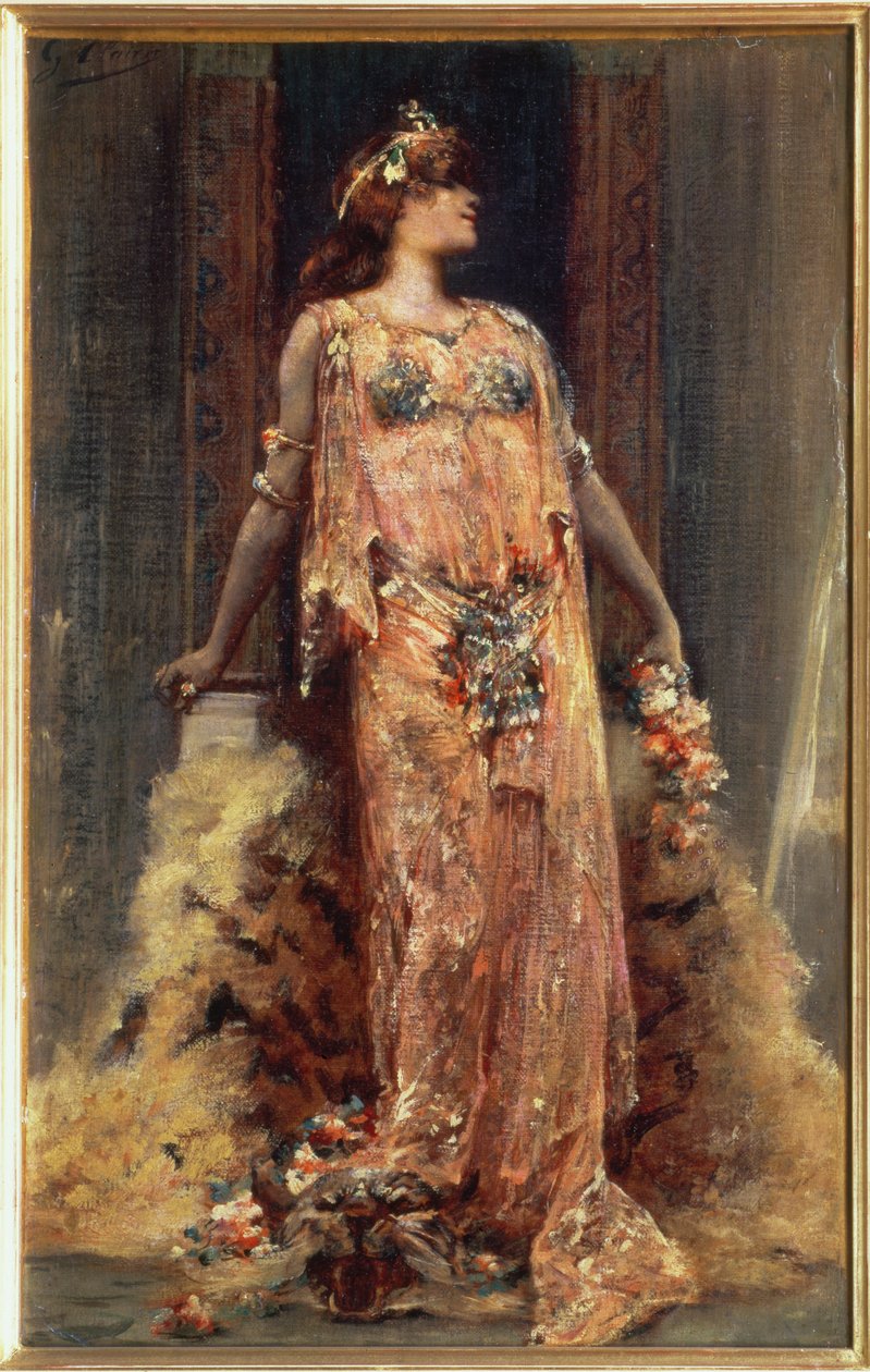 Sarah Bernhardt (1844-1923) in der Rolle der Cleopatra von Georges Clairin