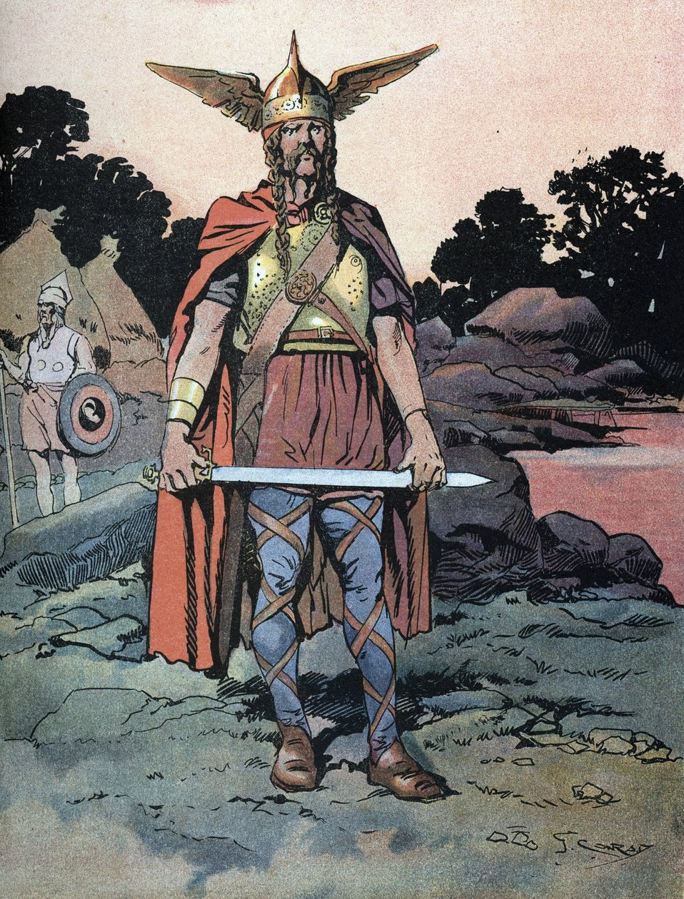 Porträt von Vercingetorix (ca. 80-46 v. Chr.), Krieger und gallischer Anführer des Arverner-Stammes von Georges Conrad