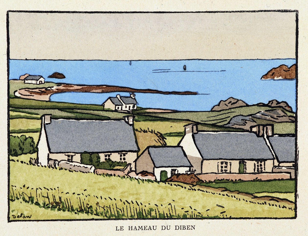 Das Dorf Diben - in „Sur les chemins de France“ von Georges Delaw (1871-1938) von Georges Delaw