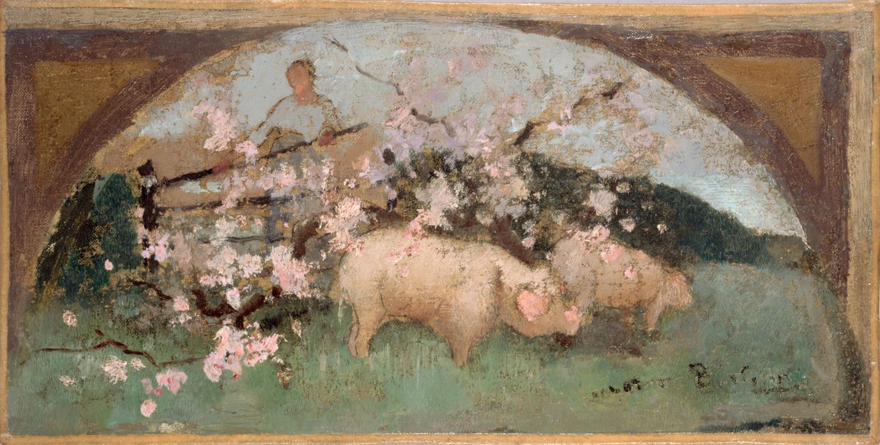 Skizze für den Speisesaal im Hôtel de Ville von Paris: Schweinefleisch von Georges Jules Bertrand