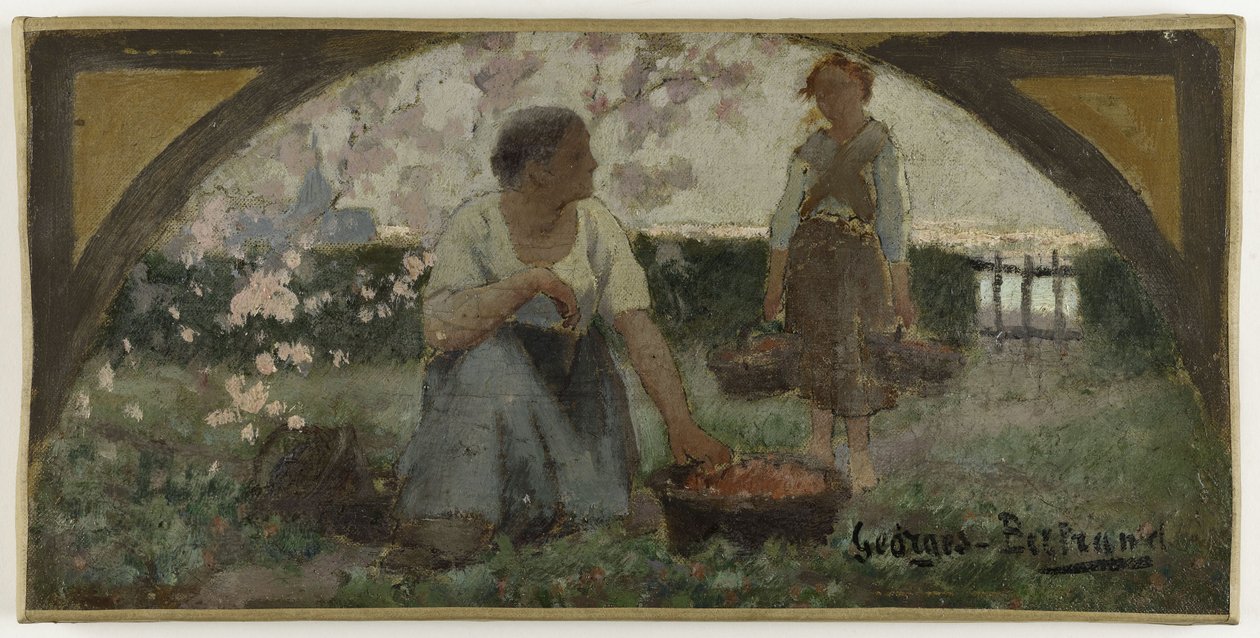Skizze für den Speisesaal des Hôtel de Ville de Paris: Die Erdbeeren, ca. 1893 von Georges Jules Bertrand