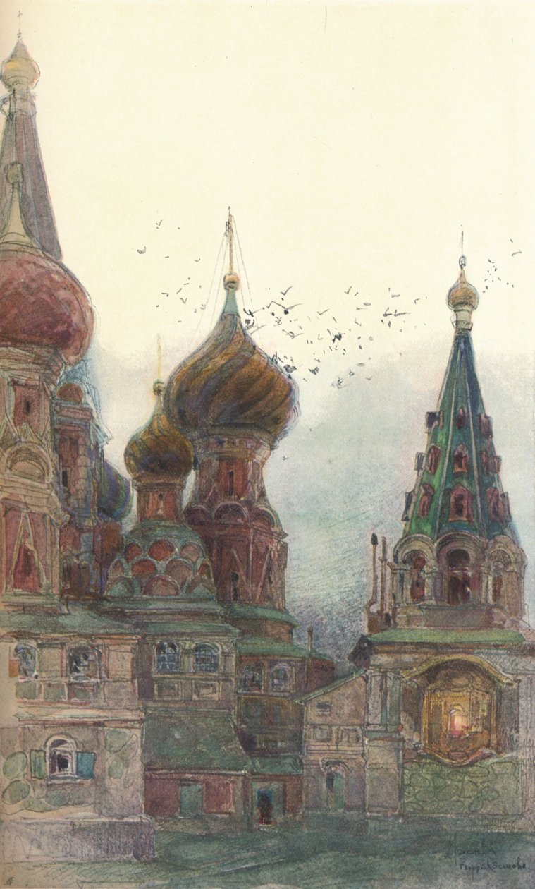 Die Kirche von Vasili Blazhenni, Moskau, ca. 1900, 1905 von Georges Kossiakoff