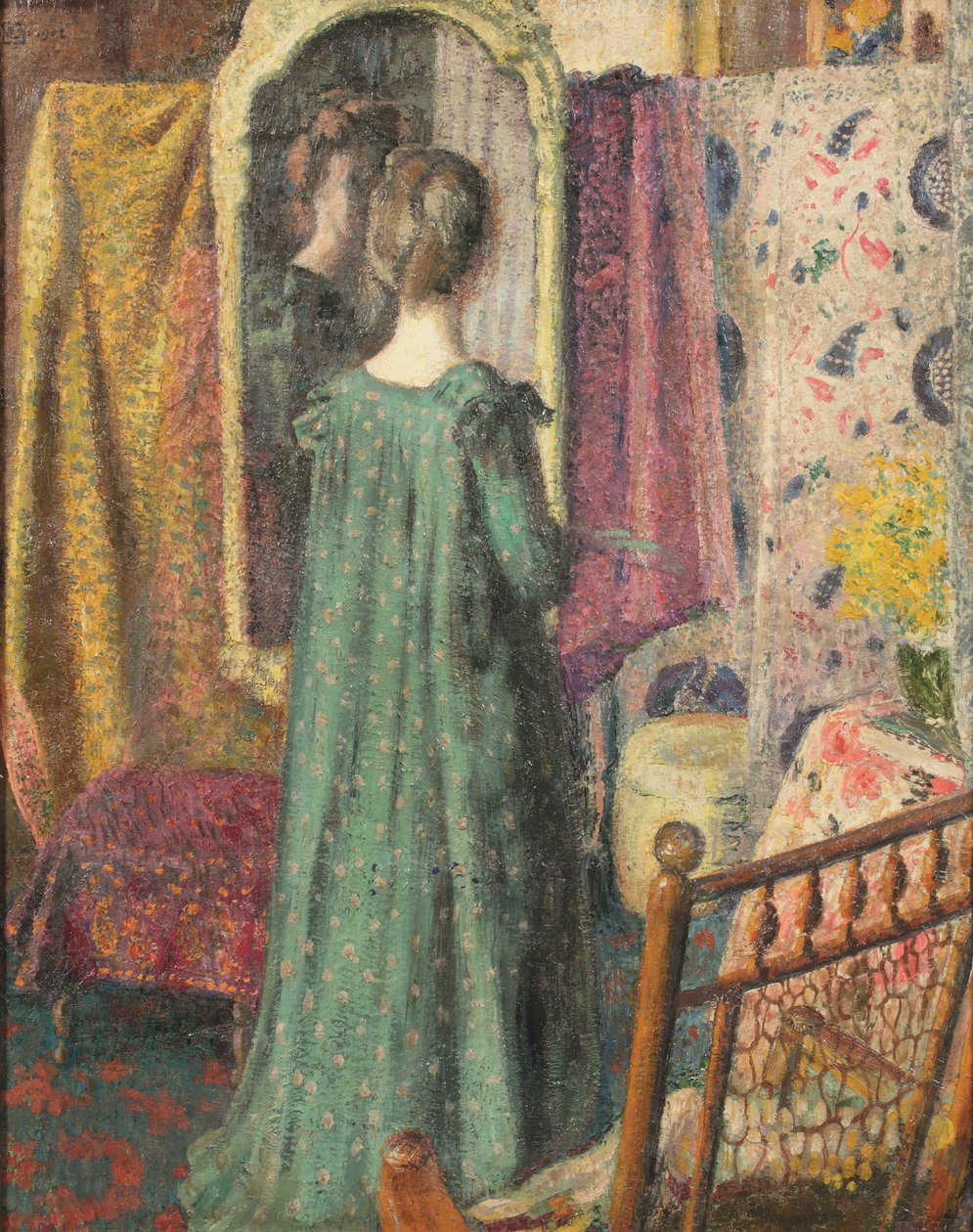 Dame vor einem Spiegel von Georges Lemmen